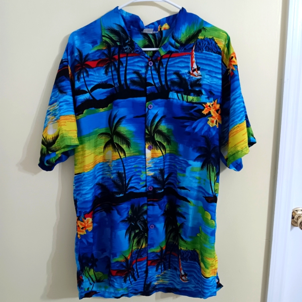 Tropical Themed Button Down Shirt